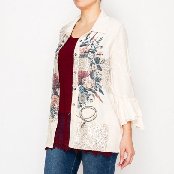 Origami by Vivien Texas Lone Star Sequin Blouse - Picture 4 of 7